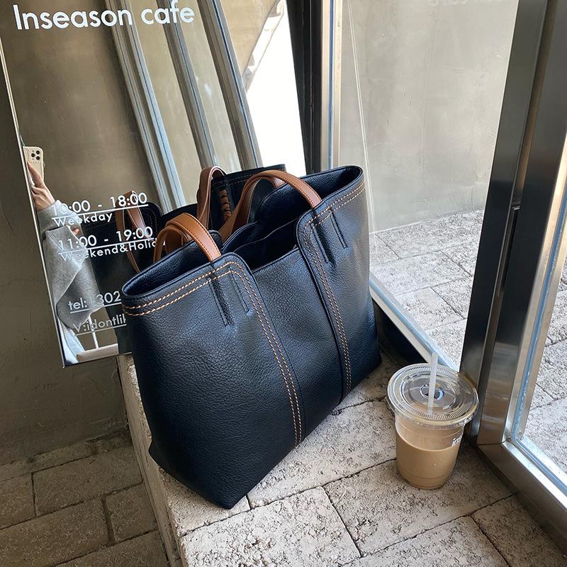 Корейский новый стиль модная и простая сумка-тоут ретро большая вместимость одно плечо ручная сумка для поездок на работу для женщин