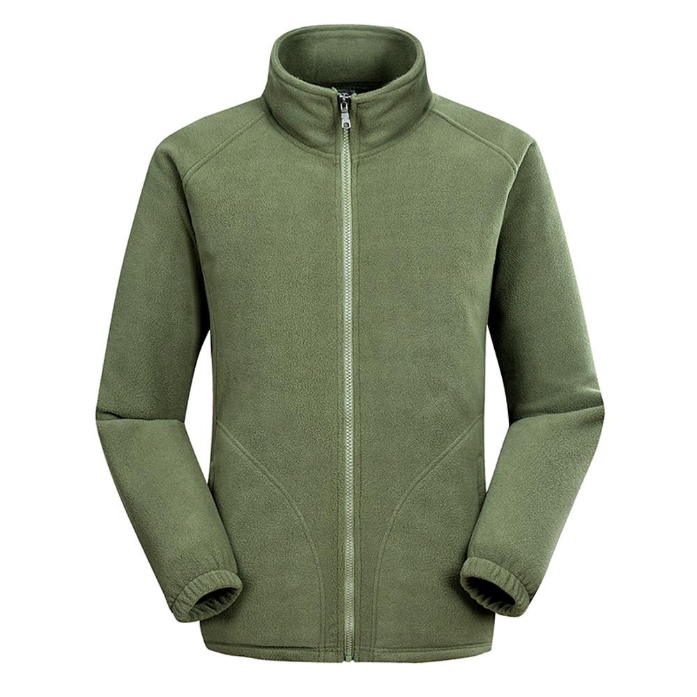 Мужской зимний стильный двойной флисовый свитер с воротником-молнией и пальто