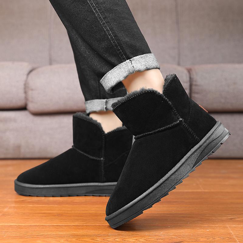 Зимняя пара больших размеров, модная, легкая, толстая и теплая, с плюшевой высокой хлопковой обувью и зимними ботинками 36-45