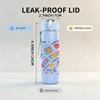 1PC Back To School Stationery Print 750ml Color Plastic Sports Water Bottle Leakproof Flip Straw Lid Suitable for Sports Office Home Use