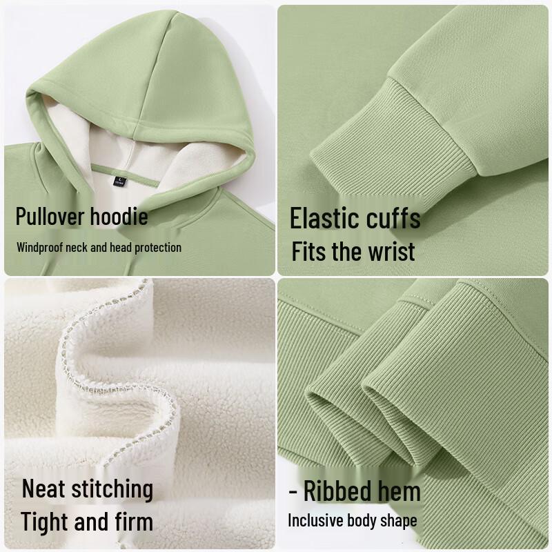 Jeanswest Men's Winter Plush Hooded Sweatshirt