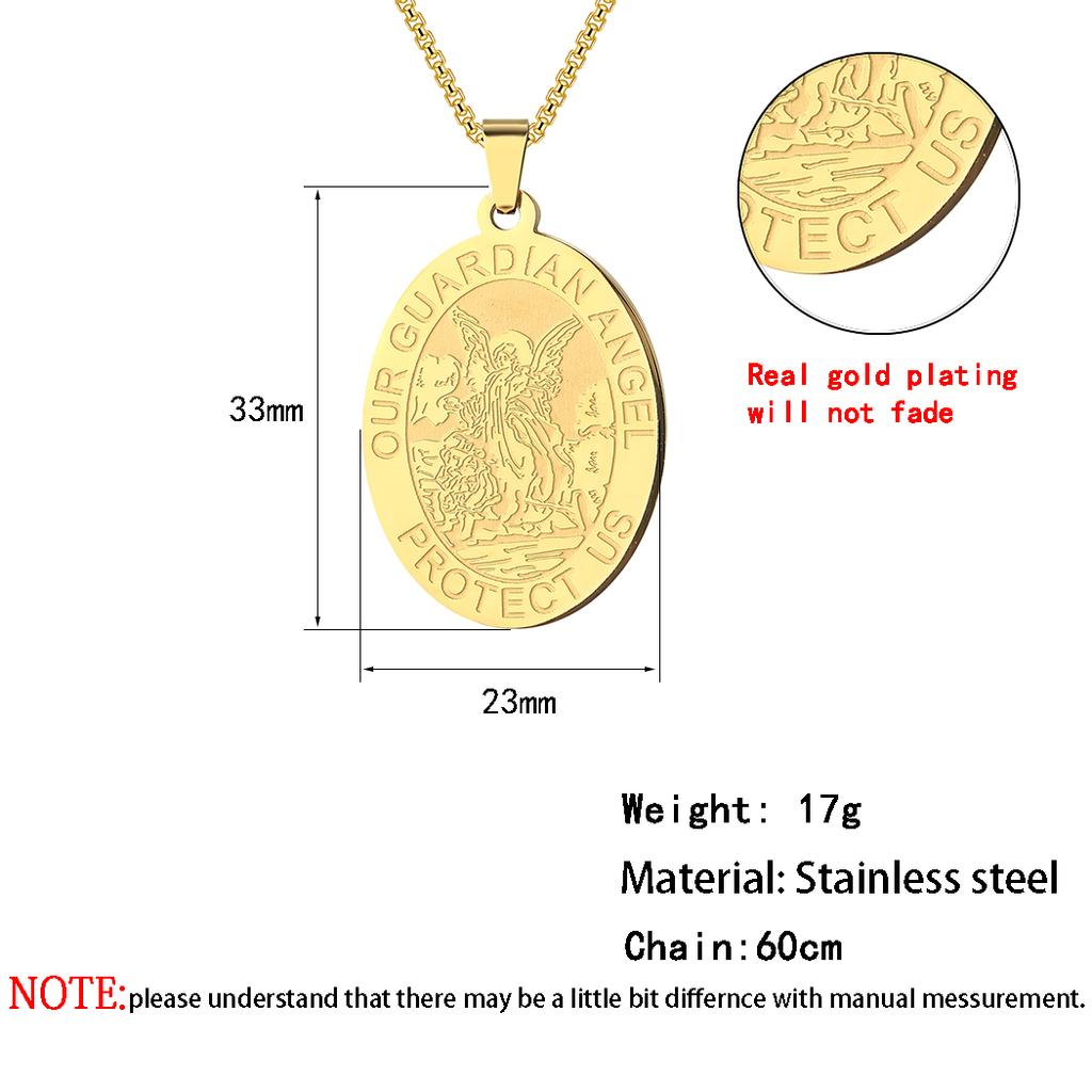 Ожерелье из нержавеющей стали с подвеской «Ангел-хранитель, защити меня» для женщин, простое ювелирное украшение в стиле «Богема», мужское ожерелье с подвеской