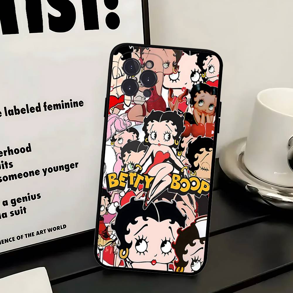 Cartoon B-Betty B-Boop Phone Case For IPhone 14 Plus 13 Mini 11 16 15 17 Pro Max Protection Shockproof