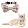 Клетчатый ошейник для кошек в клетку с колокольчиками, галстук-бабочка, отрывной воротник для домашних животных, удобный стильный дизайн, ошейник для домашних животных для мальчиков и девочек, кошек, маленьких собак