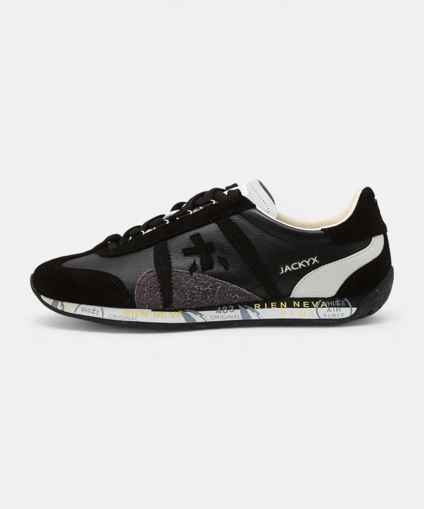 Premiata [26Ss][Jackyx] Black Logo Patch Cowhide Men'S Sneakers