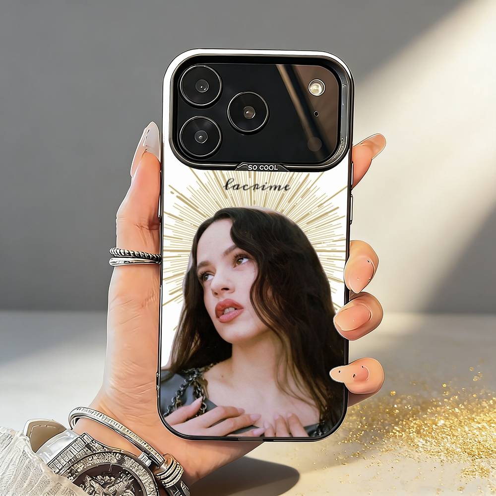 R-Rosalia Spanish singer Phone Case For iPhone17 16 15 14 13 12 Pro Max Grey Black Matte Laser Metallic Aurora Funda
