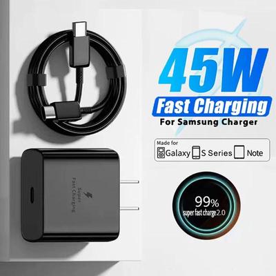 PD 45W USB C зарядное устройство для Samsung Galaxy S25 S24 S23 Ultra S22 S21 FE A56 A36 сверхбыстрая зарядка кабель типа C зарядный адаптер для телефона