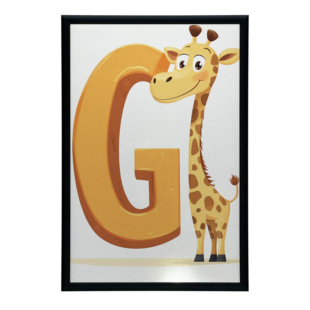 Plakat Litera G Z Żyrafą Plakat Litera G Z Żyrafą, 40X50 Cm, Bez Ramy, Papier Matowy 230 Gsm