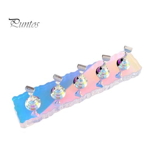 Manicure Tips 1 Set Magnetic Nail Stand Sparkling Vibrant Color Smooth Edge Detachable Present Storage Holder Art Practice Training Display for Salon