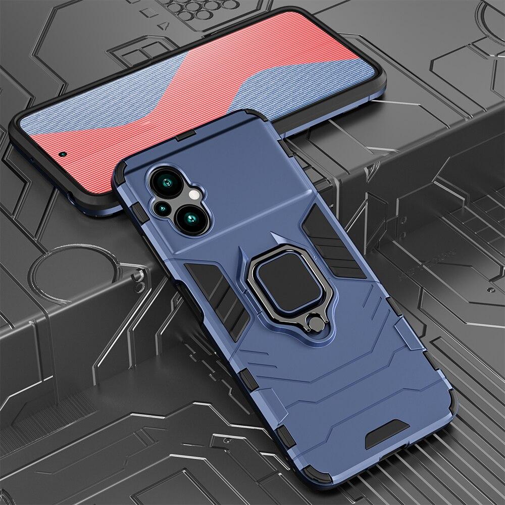 KEYSION Противоударный защитный чехол для Xiaomi POCO M5 M5S M4 5G, силиконовый + ПК, металлическое кольцо-подставка, задняя крышка для телефона Redmi 11 Prime 5G