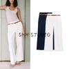 Summer Women Clothes French Style Design High Waist With Belt Simple Curling Trousers Casual Trousers 1478134