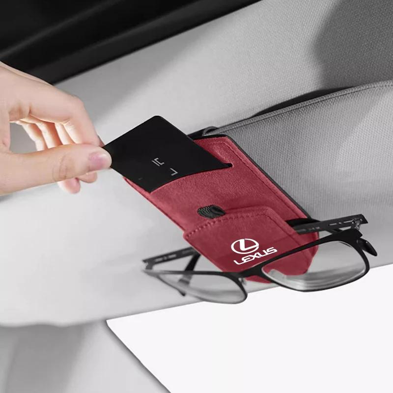PPFX2 Car Sun Visor Glasses Box Sunglasses Clip Card Ticket Holder For Lexus LS LC RZ IS350 ES300 GS350 CT200h GX460 LX570 RX500h NX30