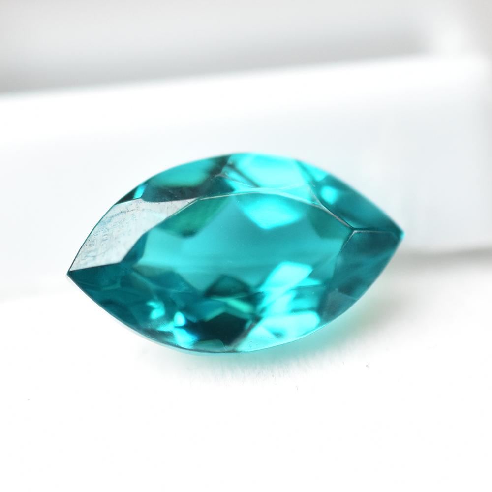 Natural Bluish Green Sapphire Marquise 7 Ct 14x8 mm Certified Gemstone