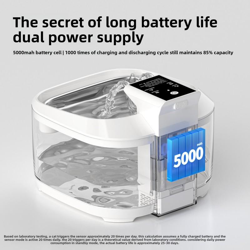 Thermostatic Heated Wireless Pet Water Fountain Rechargeable No Plug Auto Circulating Flowing Water Dispenser for Cats Dogs
