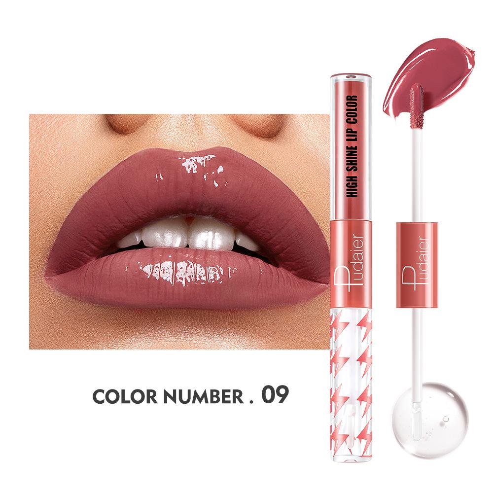 16 Color Double Head Lip Glaze Moisturizing Lip Oil Moisturizing Non Fading Lipstick Lip Honey and Lip Gloss