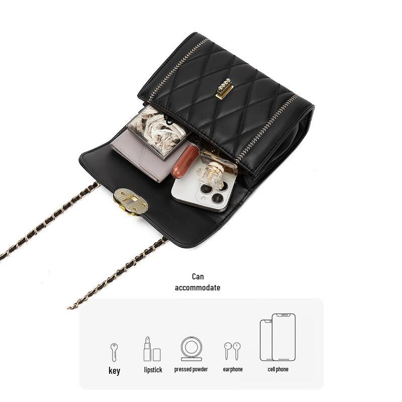 St&Sat Quilted Chain Shoulder Crossbody Bag