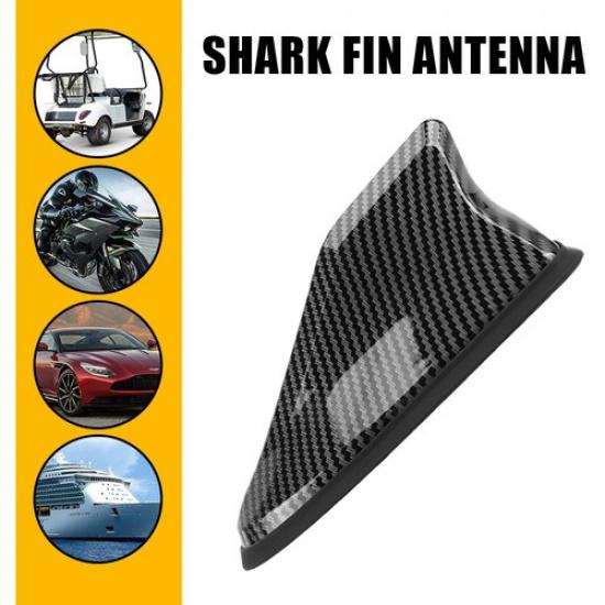 Carbon Fiber Shark Car Fin Roof Antenna FM/AM Radio Signal Aerial Accessor 16CM