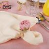 Flower Napkin Ring Handmade Rose Napkin Ring with Bow Tie Rustic Dinner Napkin Holder for Valentine's Day Wedding Parties