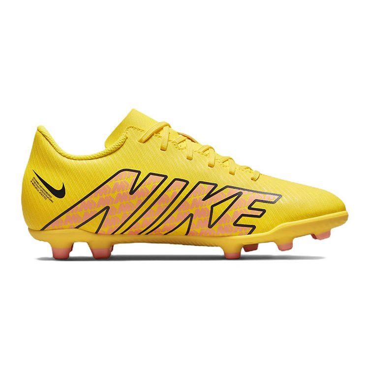 Nike Кроссовки Mercurial Vapor 15 Club FG MG GS Lucent Pack для детей, желтые, желто-зеленые, сияющие, закатные DJ5958-780