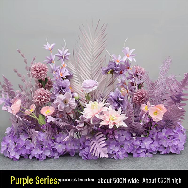 Wedding Aisle Floral Arrangement: Artificial Flower Basket & Row Decoration