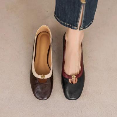 Туфли на плоской подошве весна/осень, разноцветные женские туфли без застежек 2024 года, лаконичные туфли на плоской подошве с цветочным принтом высокого качества, Sapatos Baixos Femininos