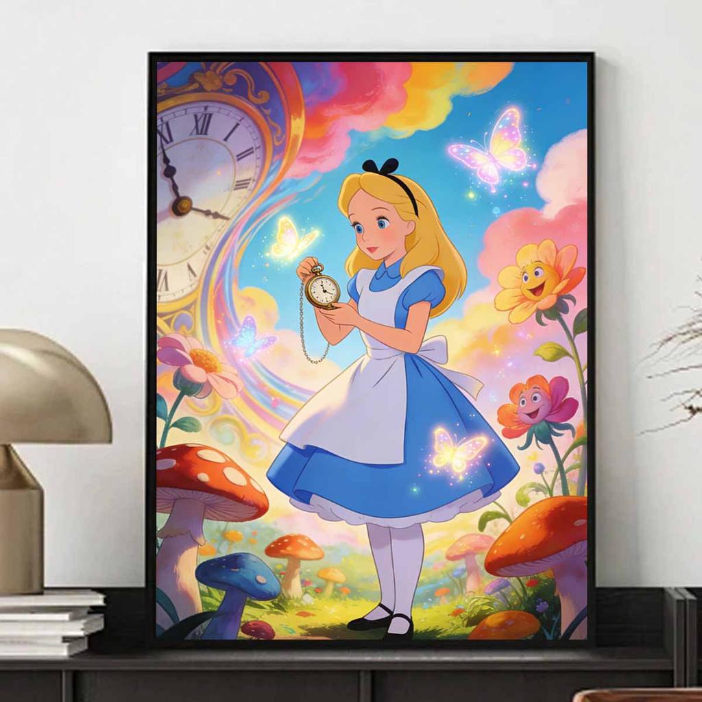 Disney Diamond Painting Kit Full Diamond Round Alice Decor Home Decor Craft Gift