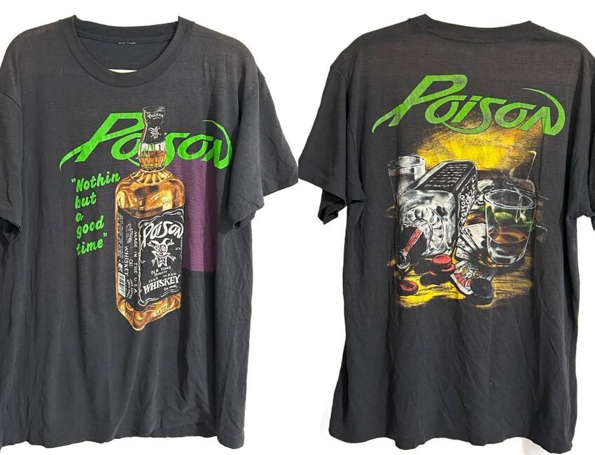 Poison Nothin But A Good Time short sleeve black 2 side shirt KV29616