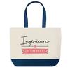 Tote Bag - PLANETEE - Ingénieure En Vacances - Fond Bleu - Coton 40 X 45 Cm - Grand Format