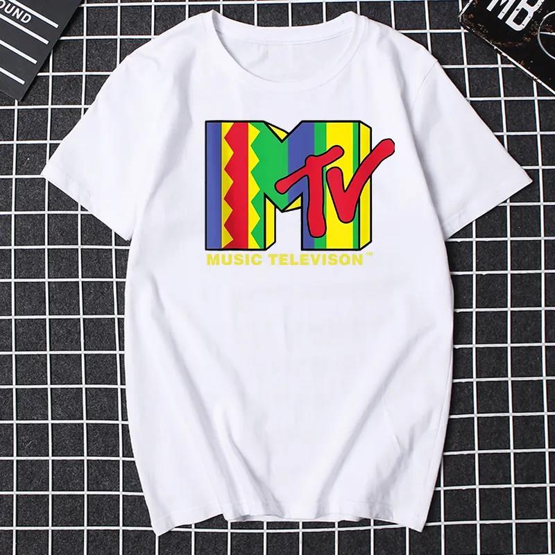 Графическая футболка MTV Music Television Женская Смешная Унисекс Одежда Мода Хип-Хоп ТВ Футболка Большого Размера 100% Хлопок Унисекс Футболка