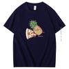 Funny Graphic T Shirts Pineapple Pizza Fruit Print T Shirt Harajuku Aesthetic Tops Casual Fashion Streetwear Cotton Mens Clothes