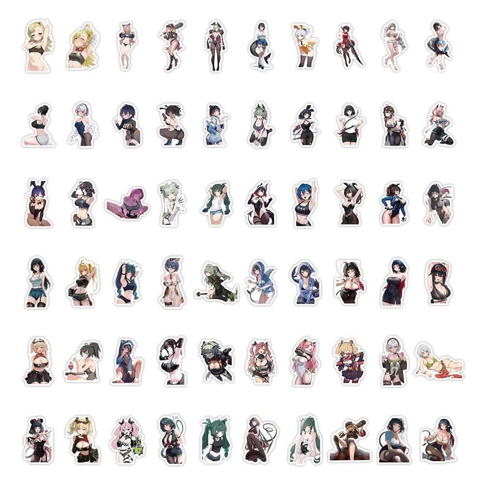 60pcs Game Stickers Anime Beauties Waterproof Sticker for DIY Scrapbooking Stationery Handbook Phone Water Cup