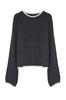 Women's Fashionable Stylish Sweater Ecru Openwork Hole Crew Neck Knitwear Sweater