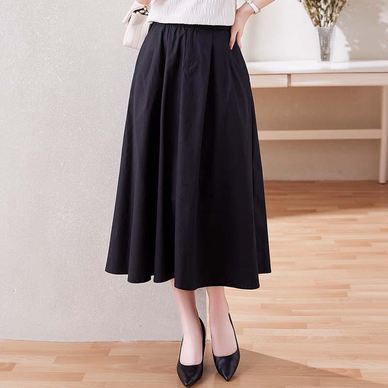 Women's Pure Cotton Floral A-Line Skirt with Elastic Waist - Stylish Summer Meat-Covering Design