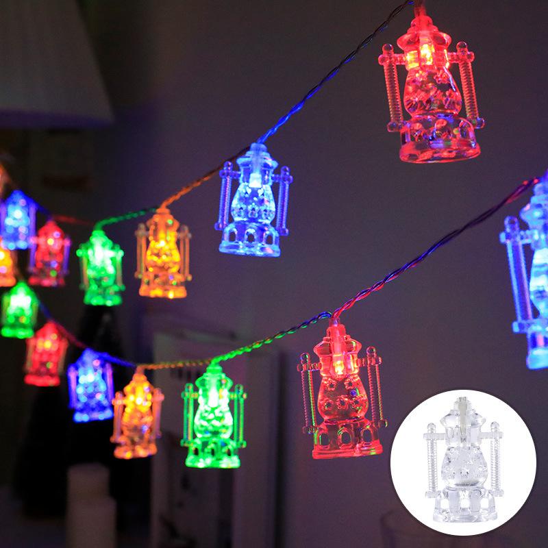 10 футов 20 светодиодов Ramadan Lights Масляная лампа Гирлянда на батарейках Сказочные огни Для помещений Ramadan Kareem Eid Mubarak Декор для дома Праздник Ид аль-Фитр
