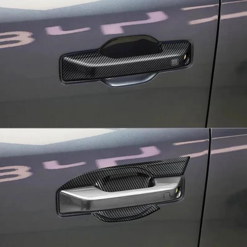 For BYD SHARK 2024 2025 2026 RHD ABS Chrome Carbon Black Door Handle Cover Door Bowl Frame Trims Sticker Car Styling Accessories