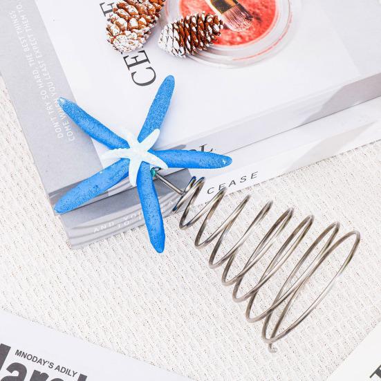 Starfish Christmas Tree Topper Resin Starfish Decoration with Spiral Wire Base Xmas Tree Decoration Starfish for Home Office Parties