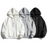 Hooded Drawstring Spring and Autumn New Pullover Jacket Solid Color Casual Sports Loose Trend Long-sleeved Hooded Sweatshirt for Men