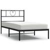 Vidaxl Металлическая Рама Кровати С Изголовьем, Черная, 80X200 См