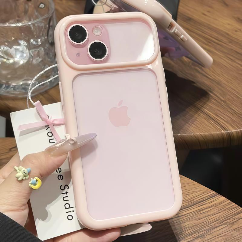 Креативный DIY большое окно для чехла на мобильный телефон Apple 17 16/15/13 прозрачный ins стиль 14 защитный чехол премиум 12
