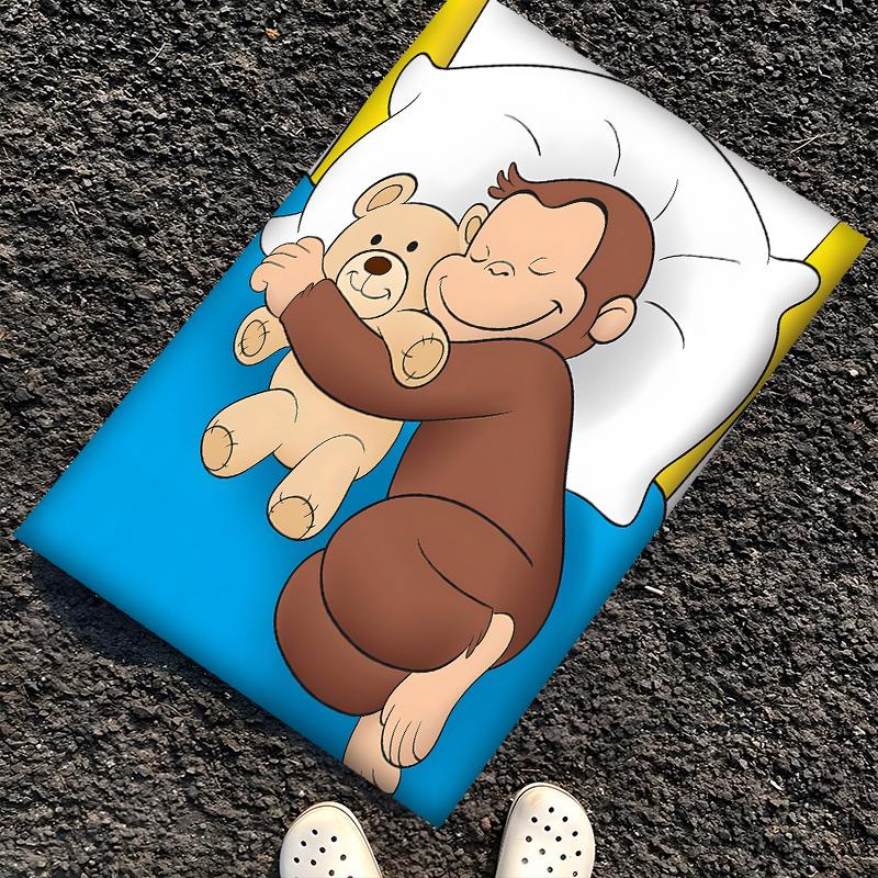 Curious George Polyester Carpet, Soft Indoor Mat for Office Chair, Living Room, Computer Desk - Decorative Home Office Rug Design