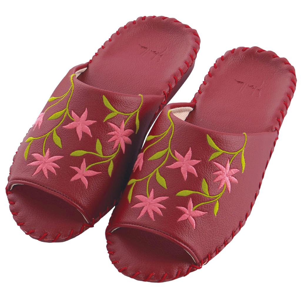 Sybilla Furore Размер S Цветочные Легкие тапочки Senko 42543, (приблизительно. 22-23см), Красный, Принт, Легко моющийся, Чистый, Стильный, Милый,