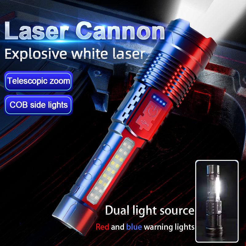 Мощный перезаряжаемый светодиодный фонарик с боковым светом, фонарь для кемпинга на открытом воздухе, фонарь для пеших прогулок, фонарик с ярким светом