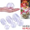 10pcs Transparent Plastic Christmas Balls, Christmas Tree Hanging Decorations, Wedding, Party, and Vacation Home Decorations