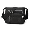 Waterproof Nylon Crossbody Bag, Multiple Pockets & Zipper Closure, Stylish Casual Shoulder Bag for Travel, Everyday Use