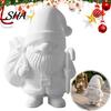 PLA 3D Printed Figurine Santa Claus Figure for DIY Painting, Christmas Tabletop Holiday Decor Ornament, White Resin Desk Shelf Display Festive