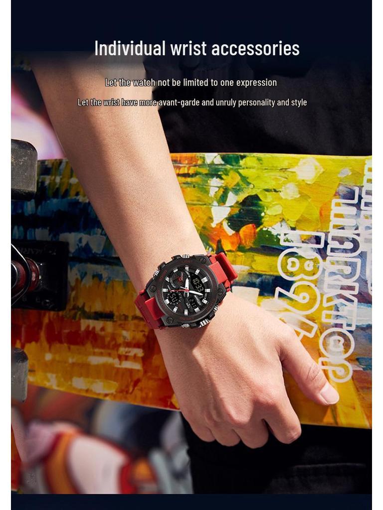 Sanda Men's Multifunctional Waterproof Luminous Military-Style Outdoor Sports Electronic Watch