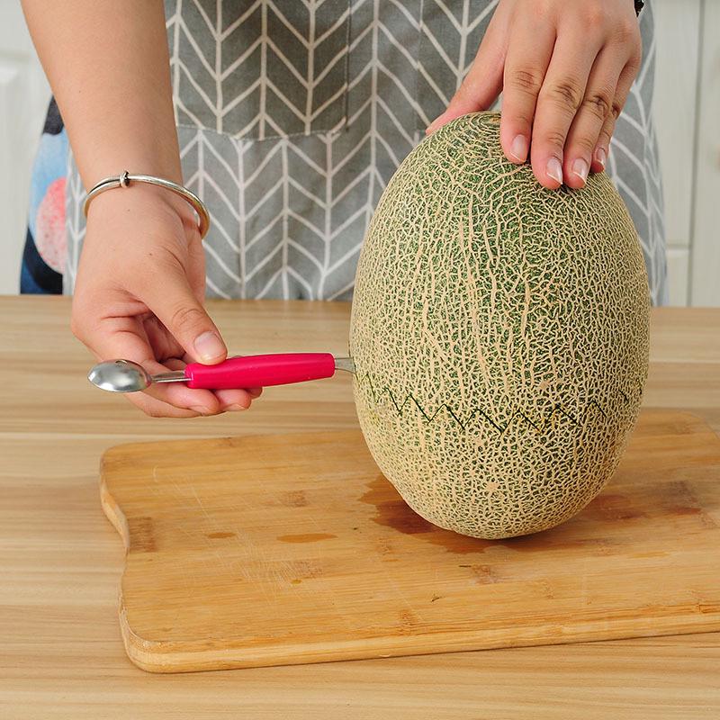 2в1 двойная головка из нержавеющей стали, нож для резьбы по фруктовым шарам, ложка для копания, блюдо для мороженого, кухонный инструмент