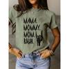 Летняя футболка с принтом MAMA MOMMY из чистого хлопка, с круглым вырезом, свободного кроя, с короткими рукавами, модная женская