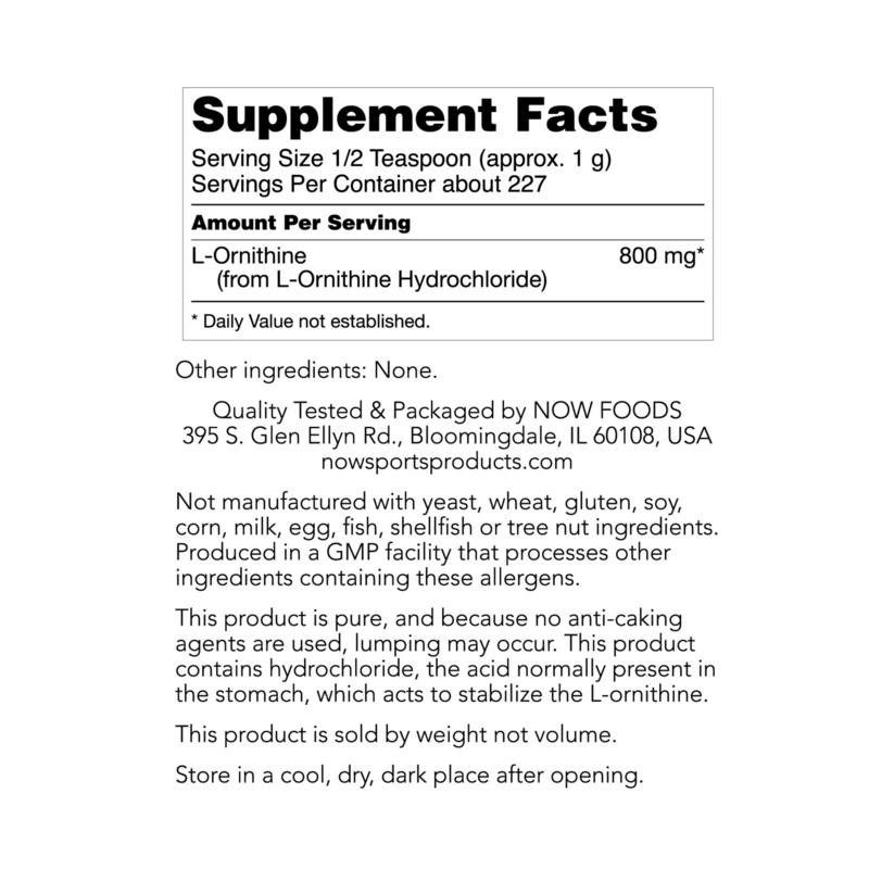 Now Foods L-Ornithine Pure Powder Vegan, 227g, 1 Unit