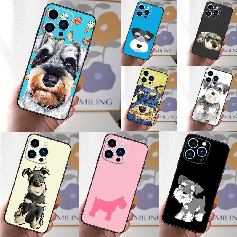 Миниатюрный шнауцер собака искусство Чехол Для iPhone 16 15 14 13 12 11 Pro Max Mini Чехол X XR XS 8 7 14 16 15 Plus Аксессуары